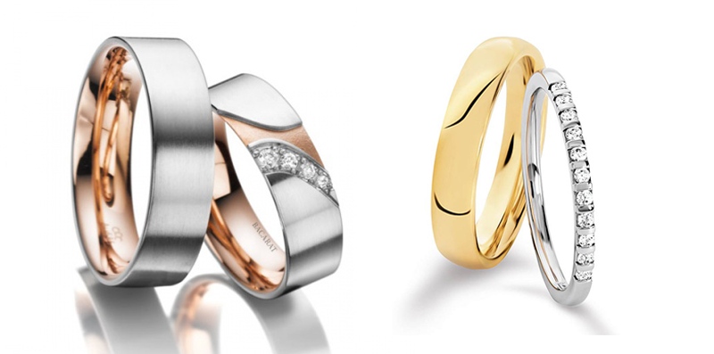Več barvni poročni prstan