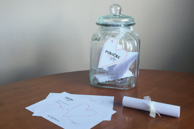 Poročne želje, jar, diy, steklenica poročnih želja