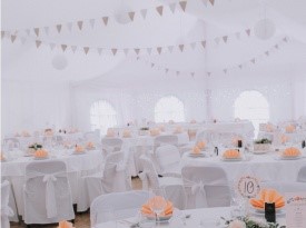 Poročna dekoracija, poroka pod šotorom, Zaobljuba.si
