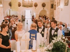Cerkvena poroka, mladoporočenca, poroka, Zaobljuba.si