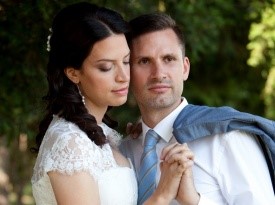 mladoporočenca, poroka, zaobljuba, poročna obleka