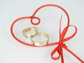Poročni prstan, poročna prstana, rumeno in belo zlato.