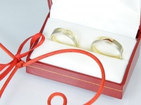 Poročni prstan, poročna prstana, izdelano po meri, rumeno zlato, belo zlato