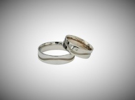 Poročna prstana iz belega zlata.