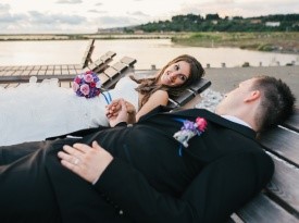 Ženin in nevesta, poročno fotografiranje