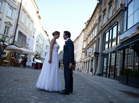 poroka, poročni par, mladoporočenca, hotel slon, poroka v Ljubljani